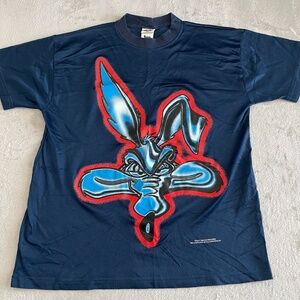 Looney Tunes Sun Sportswear Wile E. Coyote Mens Shirt Sz M Vintage 1996 USA Made
